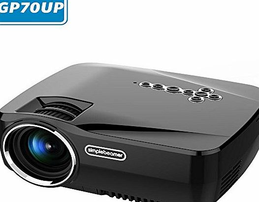 niceEshop TM) Android Smart WiFi Projector, GP70UP Wireless Mini LED Video Projector Support Smartphone Laptop TV Box DVD VGA Etc Miracast Airplay for Entertainment