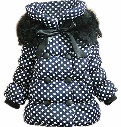Baby Girls Kids Dot Print Winter Parka Jacket Coat Snowsuit (2-3 Year)