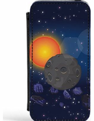 Solar System Premium Faux PU Leather Case, Protective Hard Cover Flip Case for Apple iPhone 5 / 5s by Nick Greenaway + FREE Crystal Clear Screen Protector