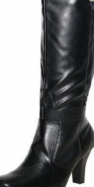 Nickels Ladies Nickels New Sexy Black Faux Leather Knee High Heel Platform Boots