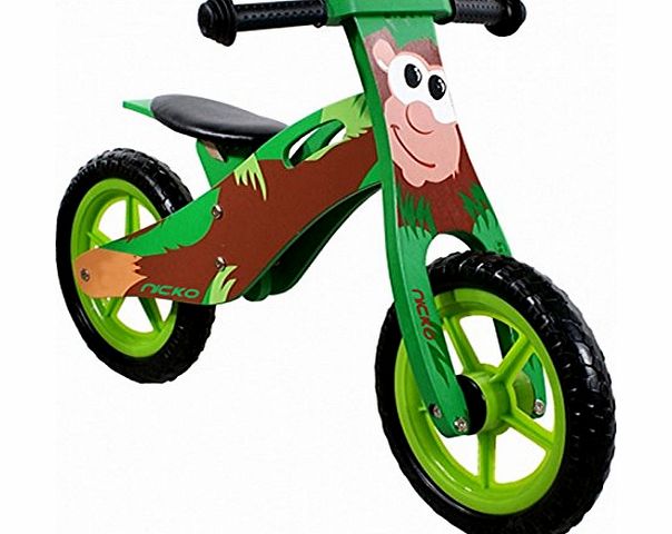 Nicko Childrens Wooden Balance Bike - Running Bike - First Bike - Training Bike (MONKEY)