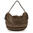 Nicoli Twist - Tassel Dark Brown Calf Leather Large Hobo Bag