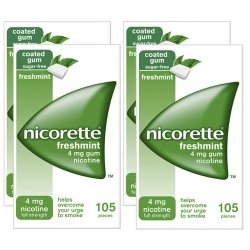 Nicorette 4mg Freshmint Gum Four Pack (4 x 105