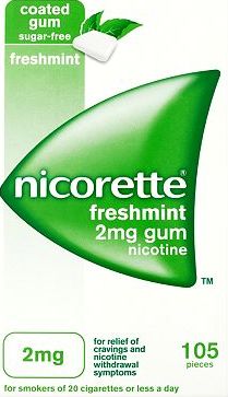 Nicorette, 2041[^]10041374 Freshmint 2mg Gum - 105 Pieces 10041374