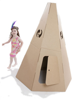 Nigel`s Eco Store Cardboard Teepee - great place for a pow wow