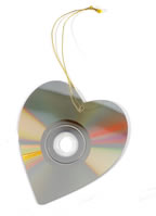 Nigel`s Eco Store Christmas Tree Decoration - recycled CD Heart