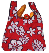 Nigel`s Eco Store Floral Red Eco Shopping Bag - rolls up to fit in