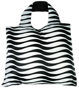 Nigel`s Eco Store Monochrome Wave Eco Shopping Bag - rolls up to
