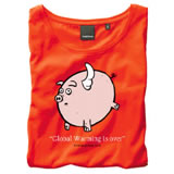 Nigel`s Eco Store `Pigs` Red Eco T-Shirt - light  soft and silky