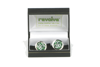 Nigel`s Eco Store Round Recycled Circuit Board Cufflinks