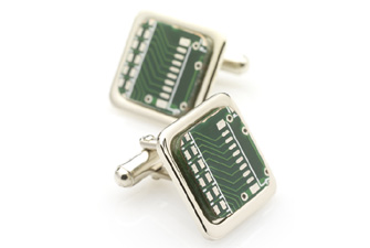 Nigel`s Eco Store Square Recycled Circuit Board Cufflinks