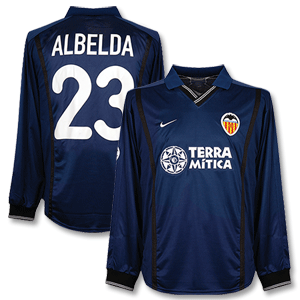 Nike 00-01 Valencia Away C/L L/S Shirt   Abelda No.23