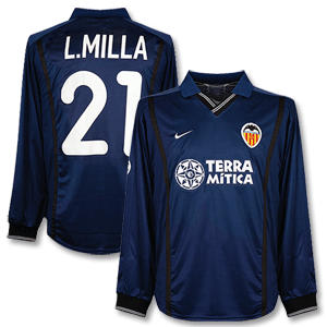 Nike 00-01 Valencia Away C/L L/S Shirt   L. Milla