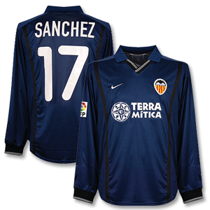 00-01 Valencia Away L/S Shirt + Sanchez No.17 +