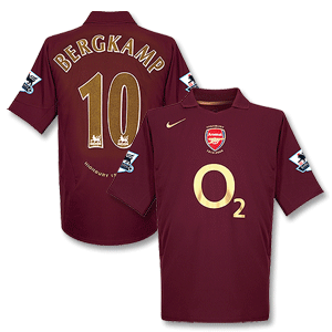 05-06 Arsenal Home Shirt + Bergkamp 10 + P/L Patches