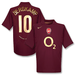 05-06 Arsenal Home shirt + No.10 Bergkamp - C/L Style