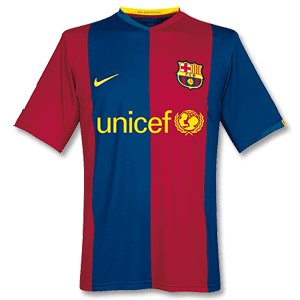 Nike 06-07 Barcelona Home Shirt Boys   Sponsor