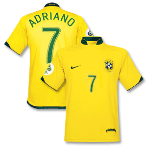 Nike 06-07 Brasil Home Shirt   Adriano No. 7   WC Patch
