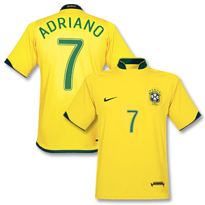 Nike 06-07 Brasil Home Shirt   No.7 Adriano