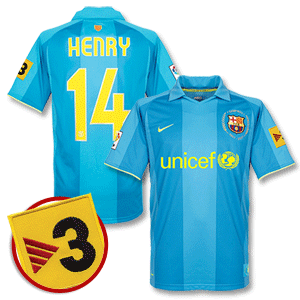 Nike 07-08 Barcelona Nou Camp 50 Away Shirt   Henry No. 14   TV3 Patch