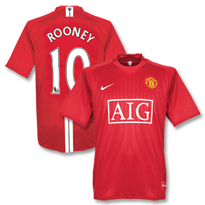 07-09 Man Utd Home shirt   Rooney No. 10