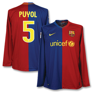 Nike 08-09 08-09 Barcelona Home L/S Shirt   Puyol 5