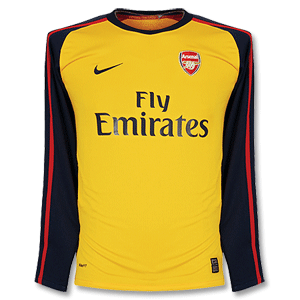 Nike 08-09 Arsenal Away Long Sleeve Shirt - Yellow
