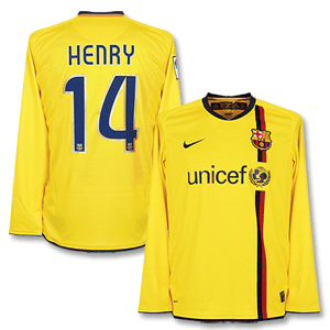 Nike 08-09 Barcelona Away L/S Shirt   Henry No.14