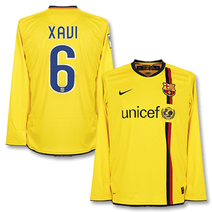 Nike 08-09 Barcelona Away L/S Shirt   Xavi No.6