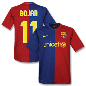 Nike 08-09 Barcelona Home Kick Off Shirt   Bojan 11