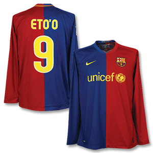Nike 08-09 Barcelona Home L/S Shirt   Eto` No.9