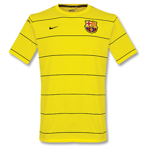 08-09 Barcelona Pre Match Training Shirt - Yellow