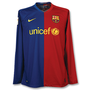 Nike 08-09 Barcelona Shirt Home L/S