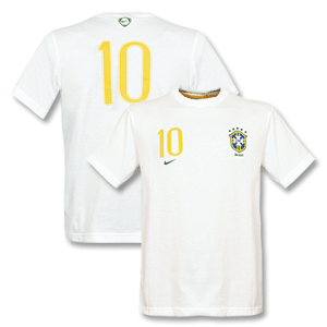 08-09 Brazil Ronaldinho Tee - White