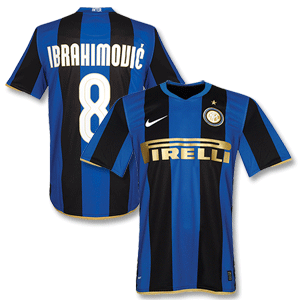 Nike 08-09 Inter Milan Home Players Shirt   Ibrahimovic 8