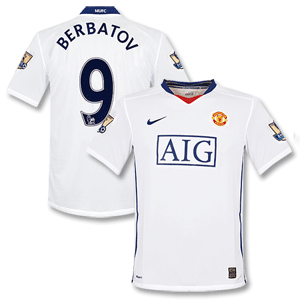 08-09 Man Utd Away Shirt + Berbatov 9 + P/L Champions Patch