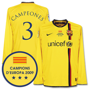 Nike 08-10 Barcelona 3rd L/S Shirt   Winners Transfer   Campeones 3 *Delivery Mid-June