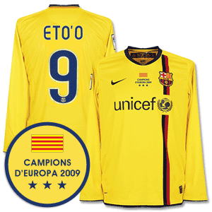 Nike 08-10 Barcelona 3rd L/S Shirt   Winners Transfers   Eto` 9