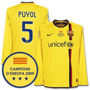 08-10 Barcelona 3rd L/S Shirt + Winners Transfers + Puyol 5 *Delivery Mid-June