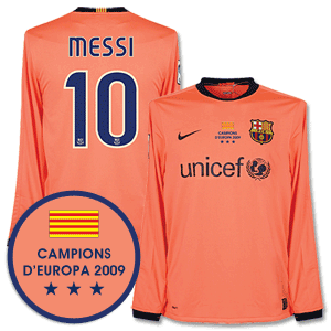 Nike 09-10 Barcelona Away L/S Shirt   Winners Transfer   Messi 10