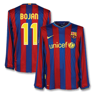 Nike 09-10 Barcelona Home L/S Shirt   Bojan 11