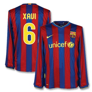 Nike 09-10 Barcelona Home L/S Shirt   Xavi 6