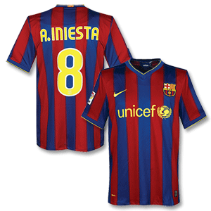 Nike 09-10 Barcelona Home Shirt   A.Iniesta 8