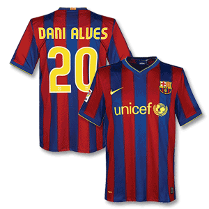 Nike 09-10 Barcelona Home Shirt   Dani Alves 20