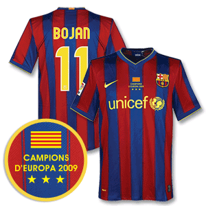 Nike 09-10 Barcelona Home Shirt   Winners Transfer   Bojan 11 *Delivery Mid-June