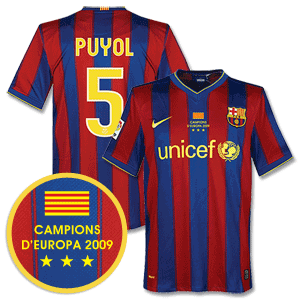 Nike 09-10 Barcelona Home Shirt   Winners Transfer   Puyol 5 *Delivery Mid-June