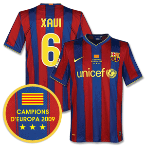 Nike 09-10 Barcelona Home Shirt   Winners Transfer   Xavi 6 *Delivery Mid-June