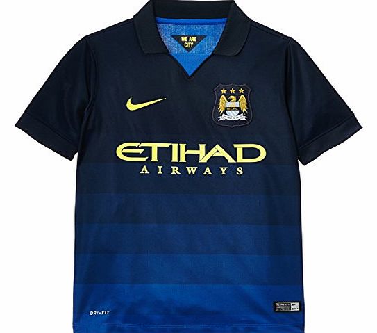 2014-2015 Man City Away Nike Football Shirt (Kids) grey Dark Obsidian/heather/reflective Silver Size:FR : L (Taille Fabricant : L)