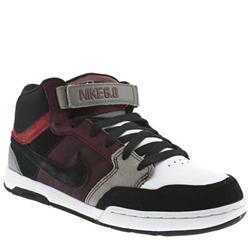 Male Mogan Mid Suede Upper Nike in Black and Red