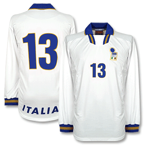 96-98 Italy Away L/S Shirt + No. 13 - No Swoosh